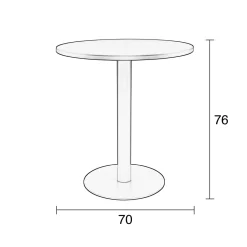 Kleine ronde tuintafel metaal - Zuiver Metsu