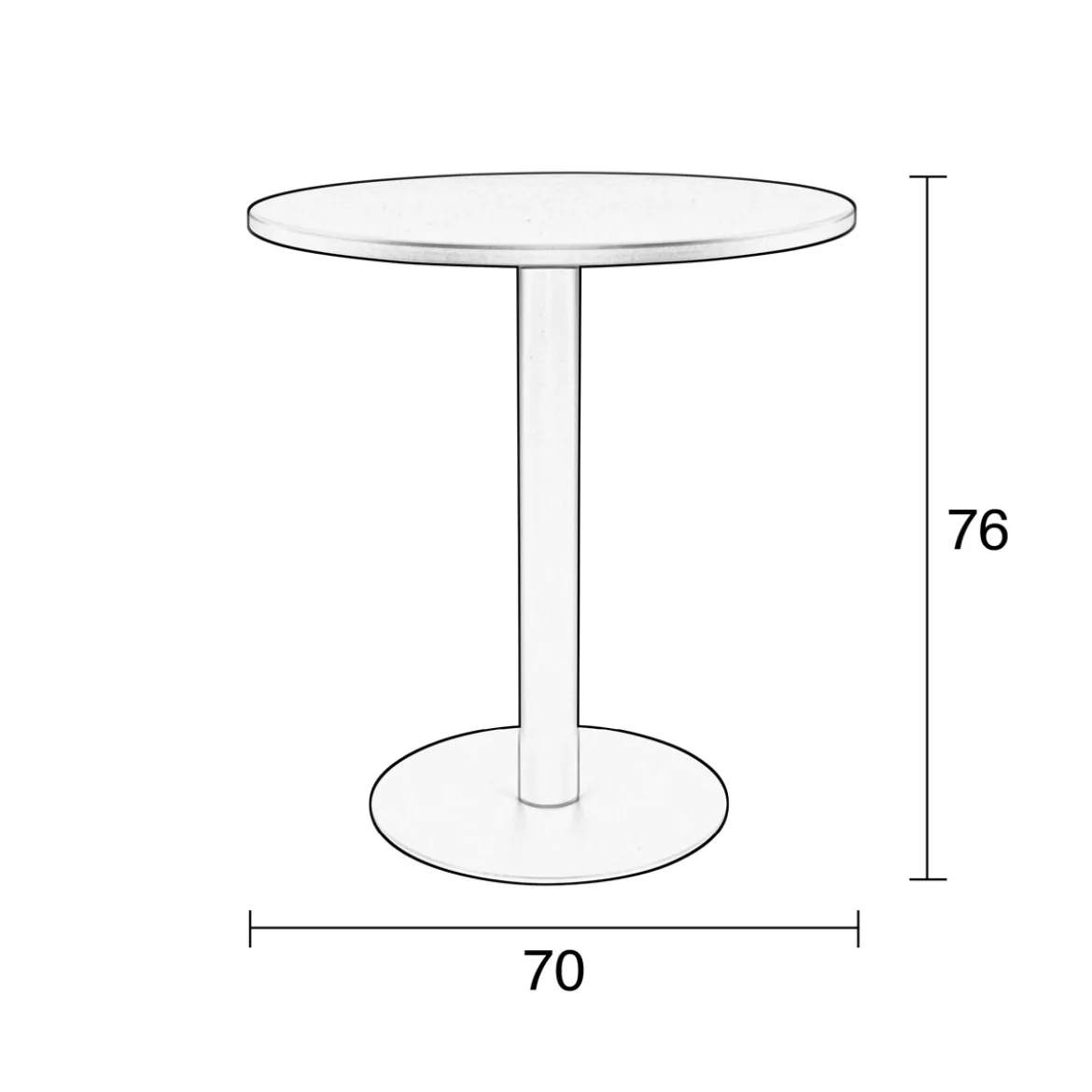 Kleine ronde tuintafel metaal - Zuiver Metsu