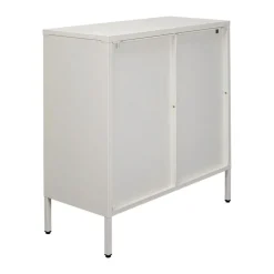 Klepdeuren kast off white met ribbelglas - Kare Design Naxos
