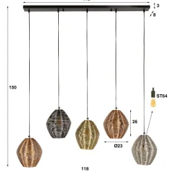 Kleurrijke hanglamp metaaldraad - Santa Web Mix