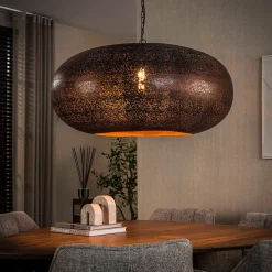 Kopere hanglamp met metalen kap - Santa Cielo