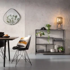 Laag wandrek staal met glas - Kare Design Loft