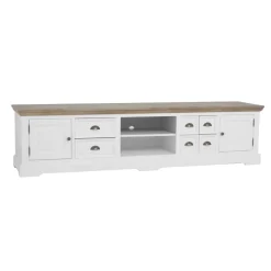 Landelijk tv-meubel wit 220 cm - Tower Living Fleur