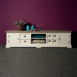 Landelijk tv-meubel wit 220 cm - Tower Living Fleur