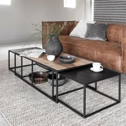 Lange salontafel set teakhout - DTP Home Cosmo
