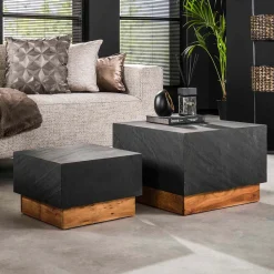 Leisteen salontafel set van 2 - Giani Blox Slate