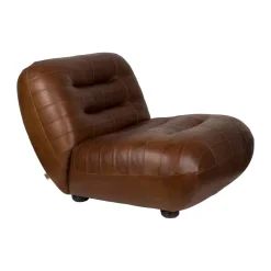 Leren lounge fauteuil - Dutchbone Wyatt