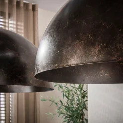 2-lichts hanglamp met metalen kappen - Santa Dome