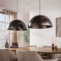 2-lichts hanglamp met metalen kappen - Santa Dome