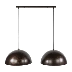 2-lichts hanglamp met metalen kappen - Santa Dome
