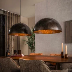 2-lichts hanglamp met metalen kappen - Santa Dome