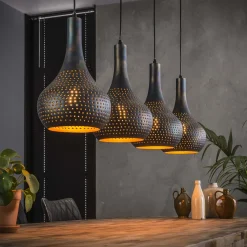 4-lichts metalen kegellampen - Santa Punch