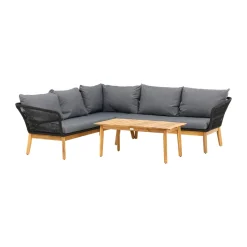 Loungeset hoek met acaciahouten tafel - Lavis Chania