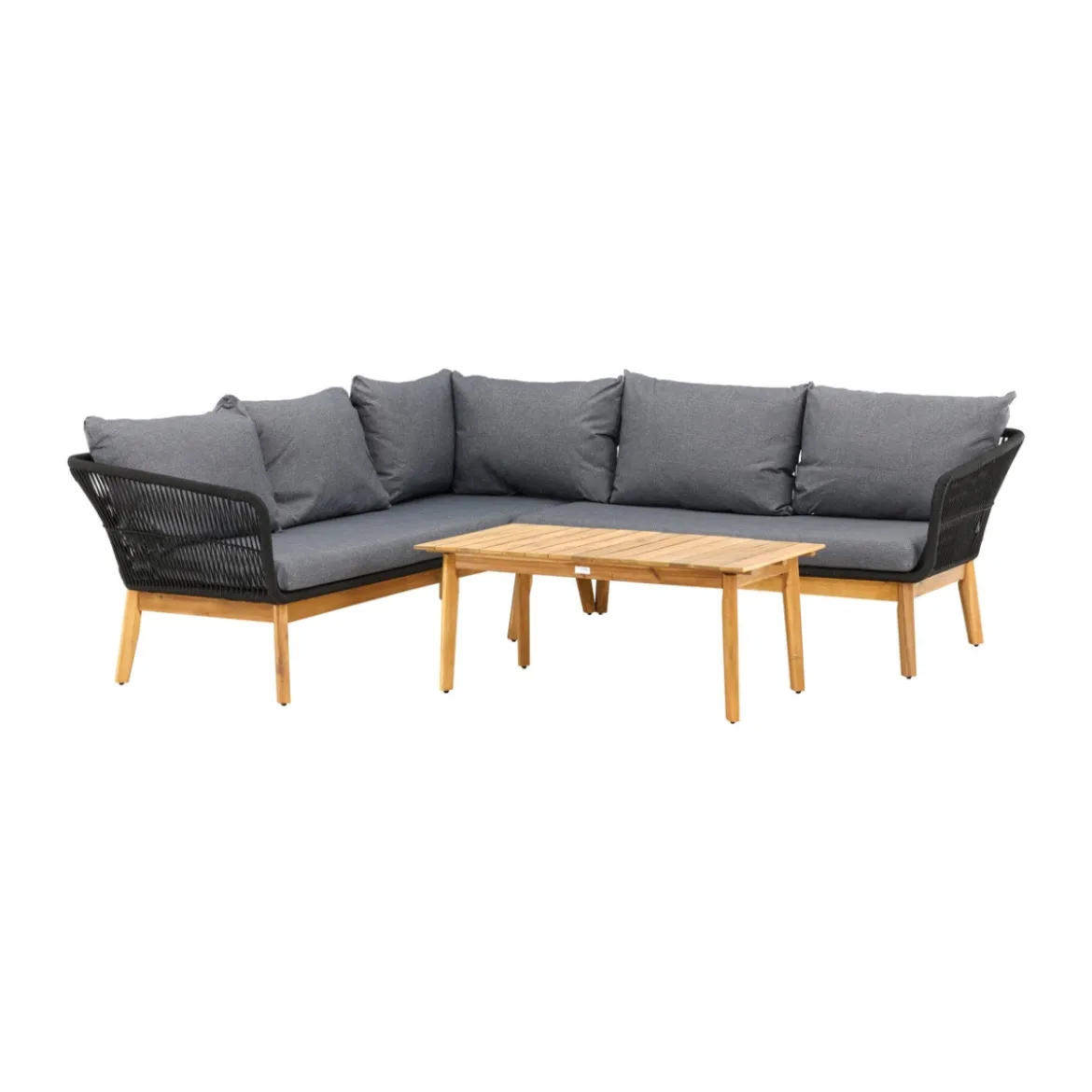 Loungeset hoek met acaciahouten tafel - Lavis Chania