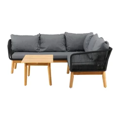 Loungeset hoek met acaciahouten tafel - Lavis Chania