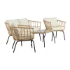 Loungeset met rattan en zwart frame - Lavis Ortigia