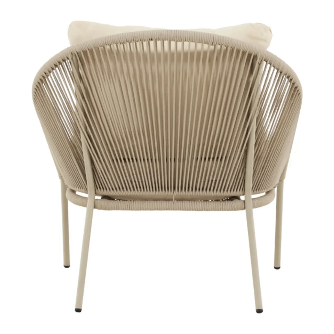 Lounge stoel gevlochten touw beige - Lavis Lindos