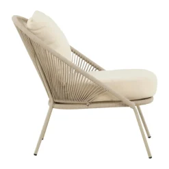Lounge stoel gevlochten touw beige - Lavis Lindos