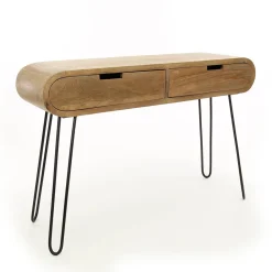 Mangohouten sidetable met ronde hoeken - Giani Barrel