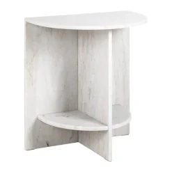 Marmeren nachtkastje beige wit - Richmond Interiors Lansky