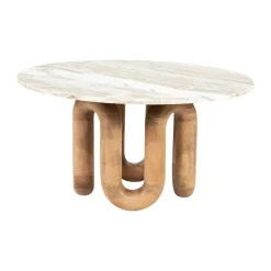 Marmere salontafel met hout - By-Boo LoopStone