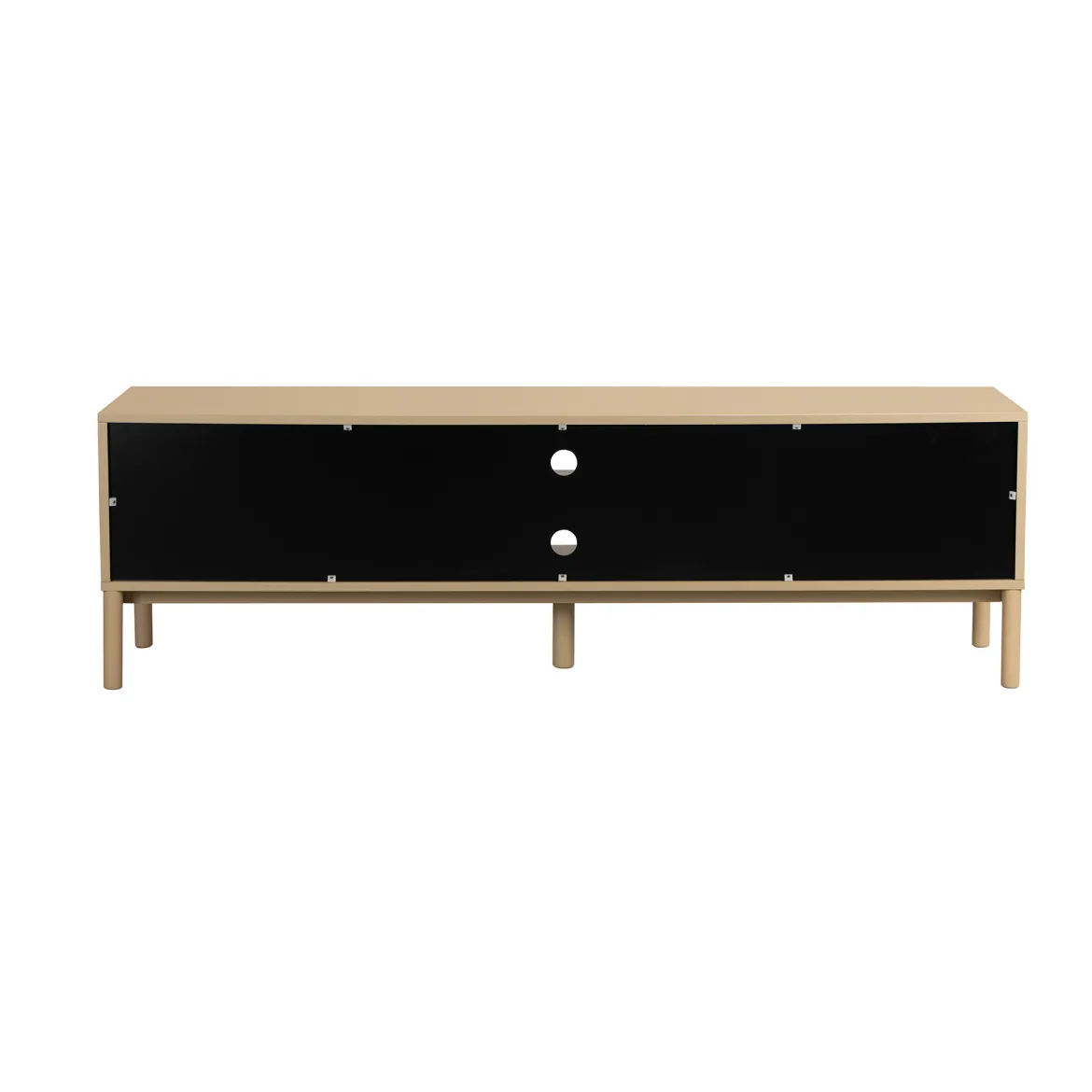 Mat beige tv-meubel met ribbels - Bodio Solly