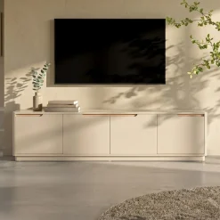 Mat tv-meubel grijsbeige - Bodio Twist