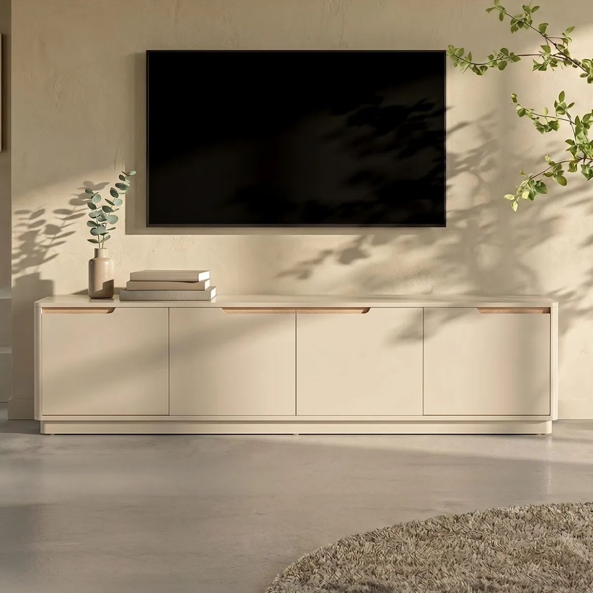 Mat tv-meubel grijsbeige - Bodio Twist