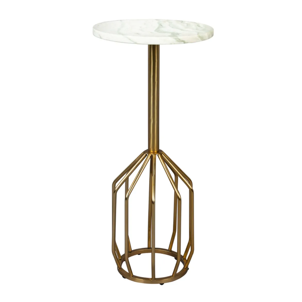 Messing bijzettafel wit marmer - Dutchbone Salerno
