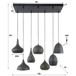 Metalen hanglamp met gaatjes - Santa Punch Mix