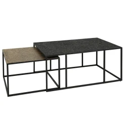 Metallic salontafelset rechthoekig - Giani Iron