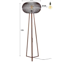 Minimalistische vloerlamp staaldraad - Santa Disk Wire