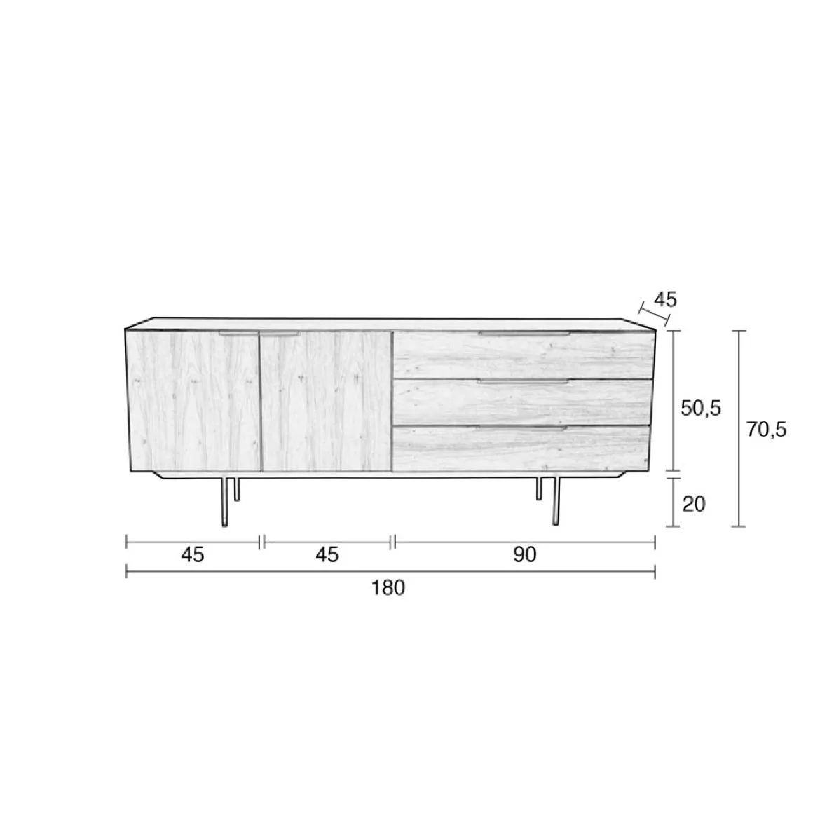 Modern dressoir - Zuiver Travis