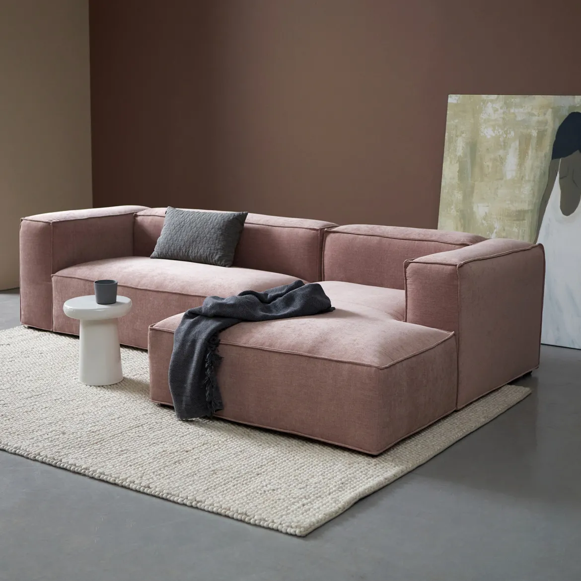 Moderne bank met chaise longue samenstellen - Bodio Luke