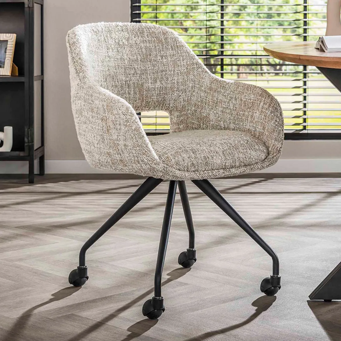 Moderne eetkamerstoel op wieltjes - Giani Spring