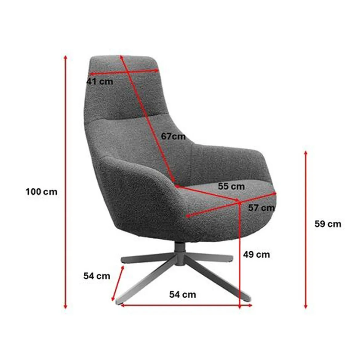 Moderne fauteuil draaibaar taupe - Kare Design Mimi