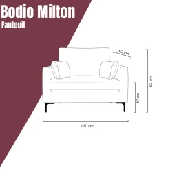 Moderne fauteuil stof - Bodio Milton