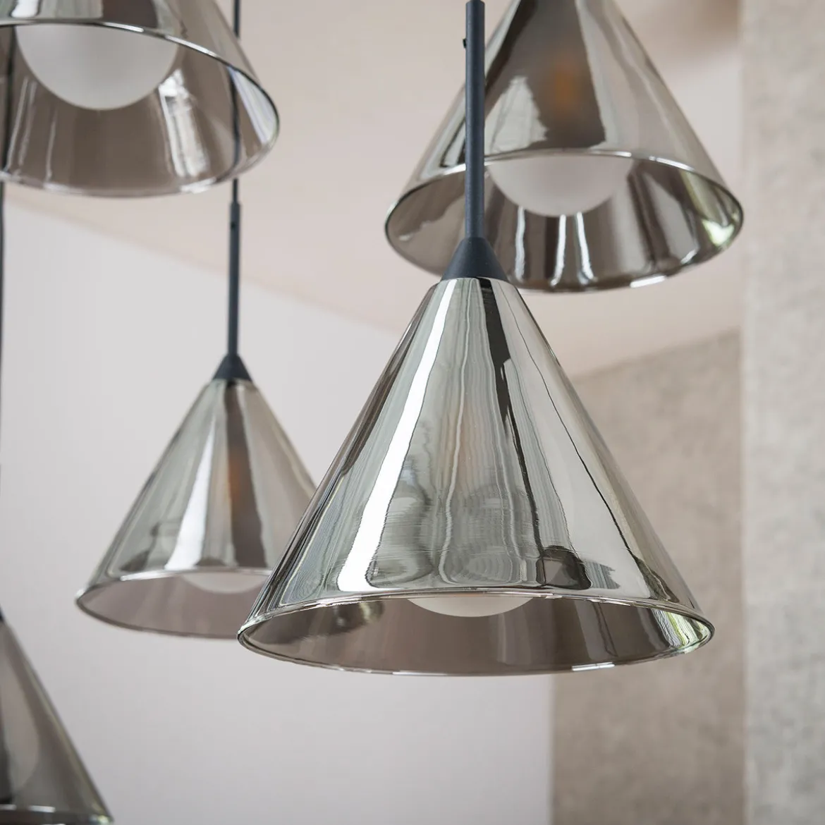 Moderne hanglamp grijs rookglas - Santa Taps