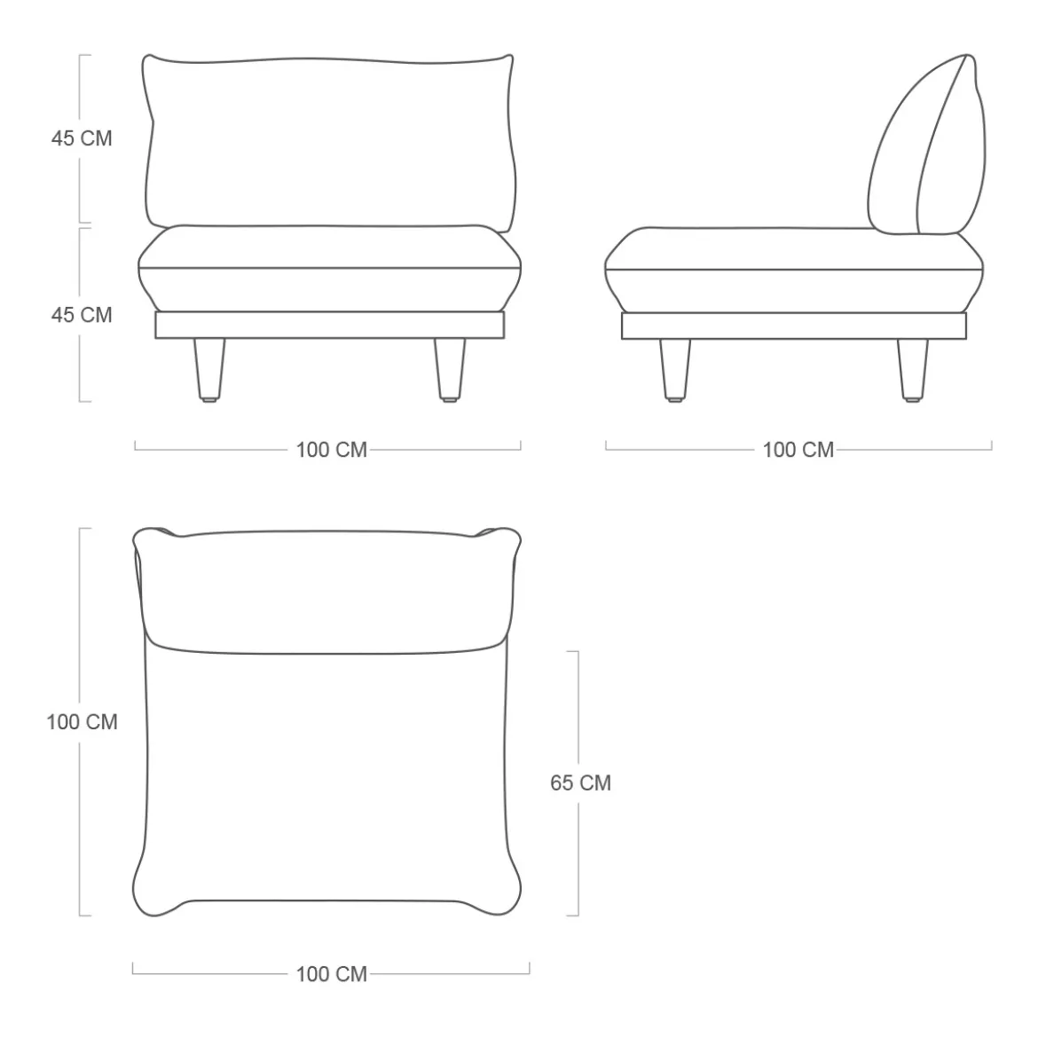 Modulaire fauteuil voor buiten - Fatboy Paletti Seat