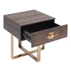 Nachtkastje hout met messing - Kare Design Osaka
