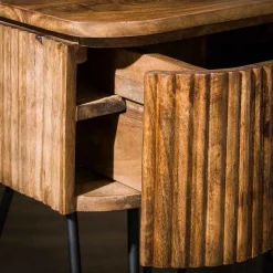 Nachtkastje hout met ribbels - Giani Wave
