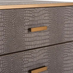 Nachtkastje slangenleer met goud - Richmond Interiors Classio