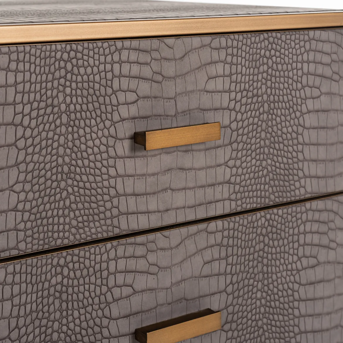 Nachtkastje slangenleer met goud - Richmond Interiors Classio