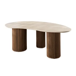 Niervormige eettafel travertin 215 cm - Giani Romano