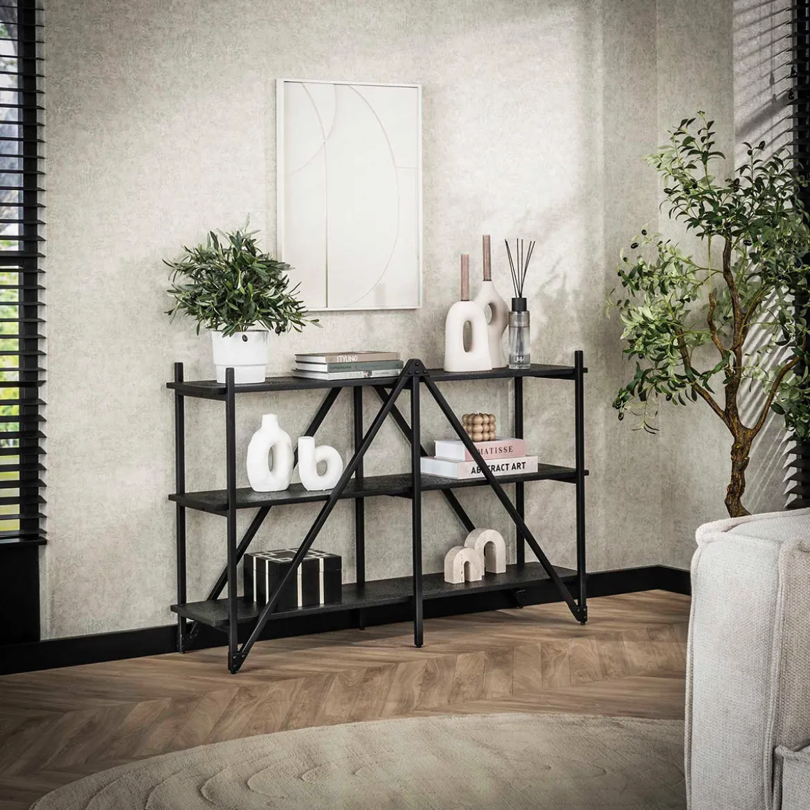 Open kast industrieel met planken - Giani Piega