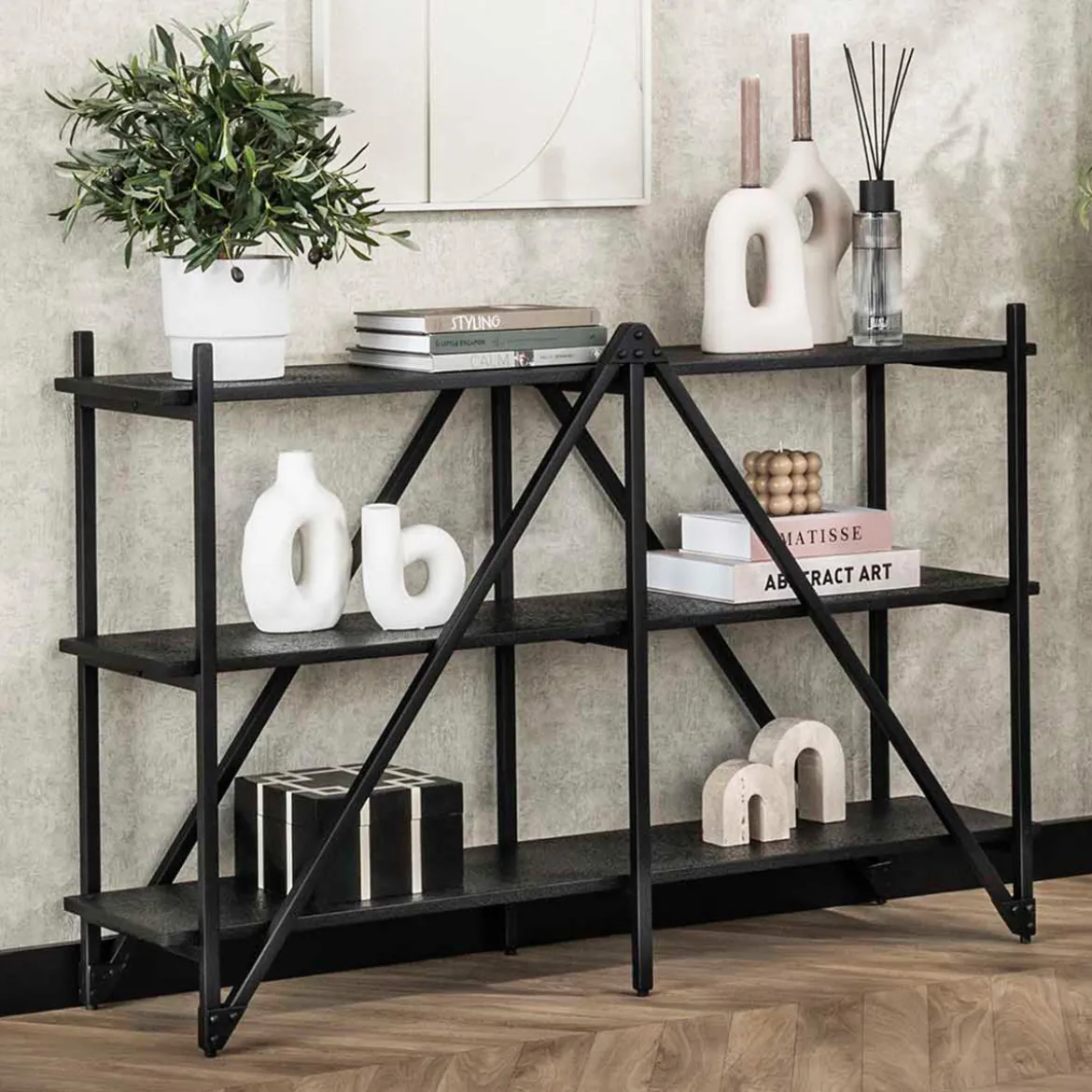 Open kast industrieel met planken - Giani Piega