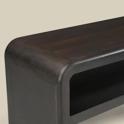 Open tv-meubel gebogen hout - Bodio Ayan