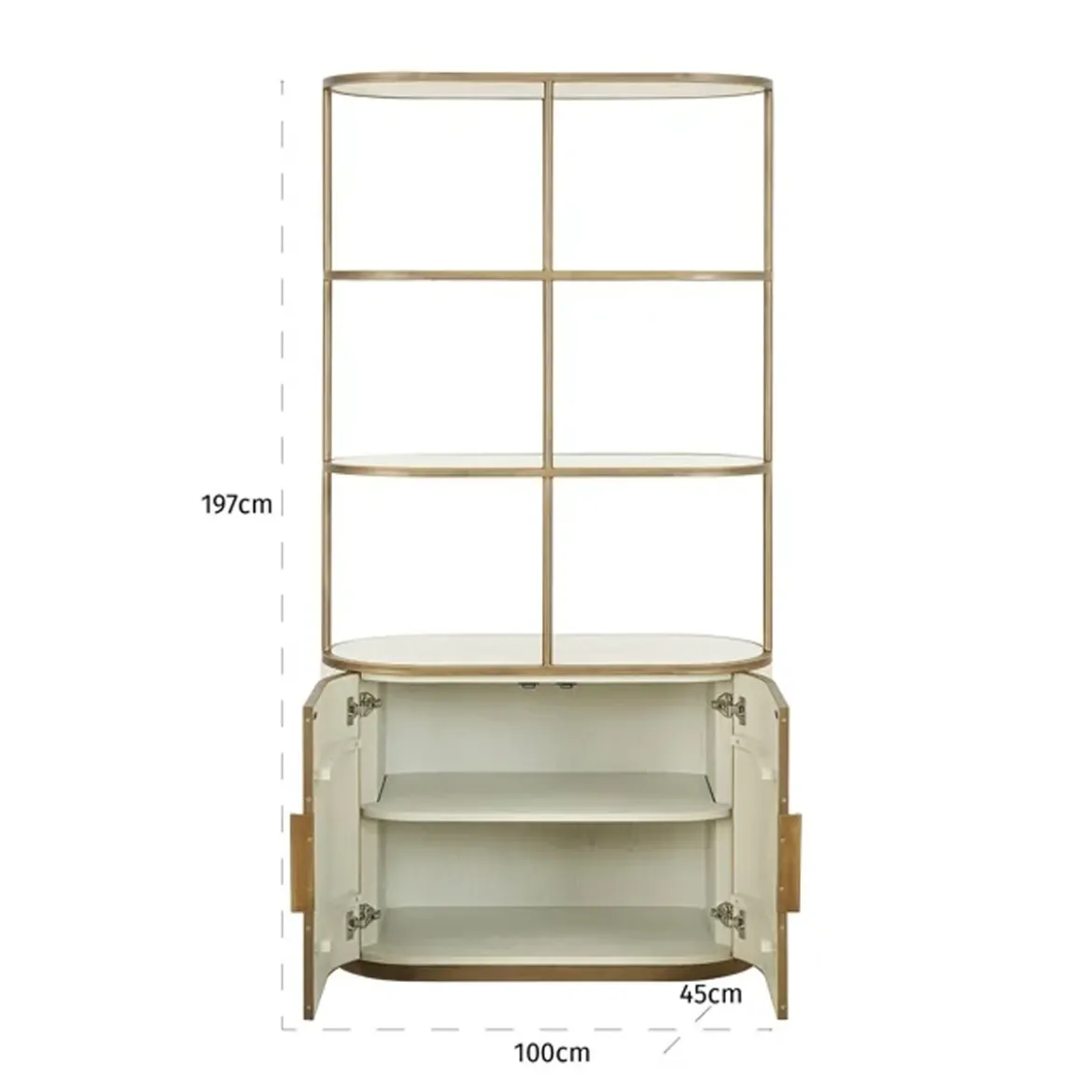 Open wandkast beige goud - Richmond Interiors Tivoli
