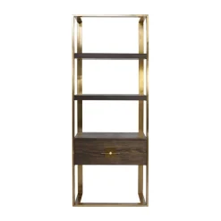 Open wandkast messing met hout - Kare Design Osaka