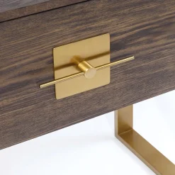 Open wandkast messing met hout - Kare Design Osaka